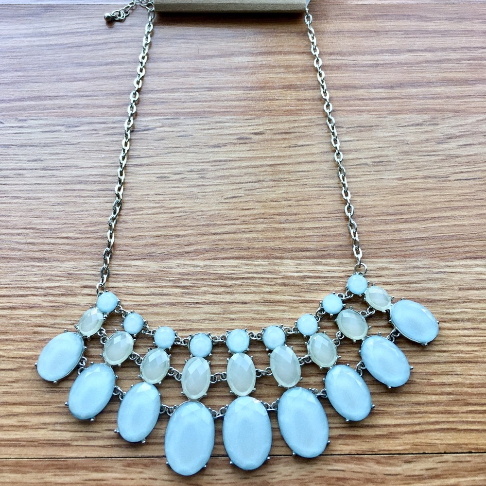 Blue oval statement necklace
